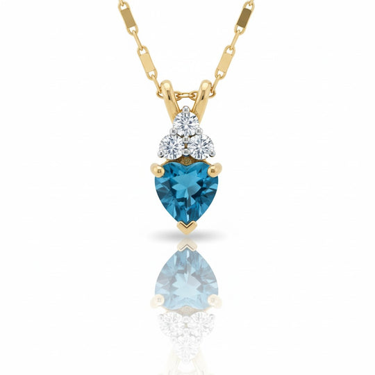 Blue Topaz Heart Pendant