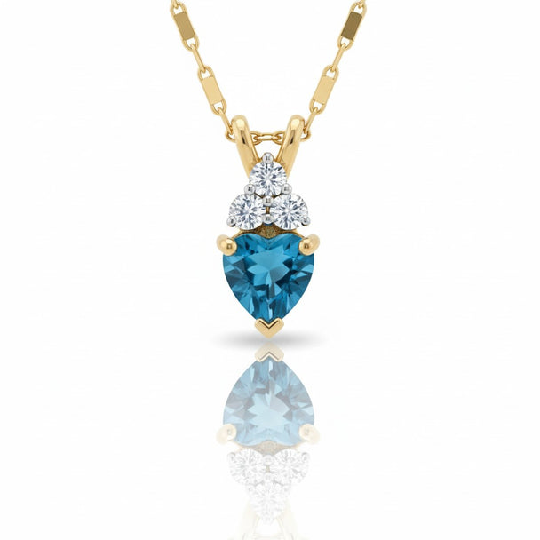 Blue Topaz Heart Pendant