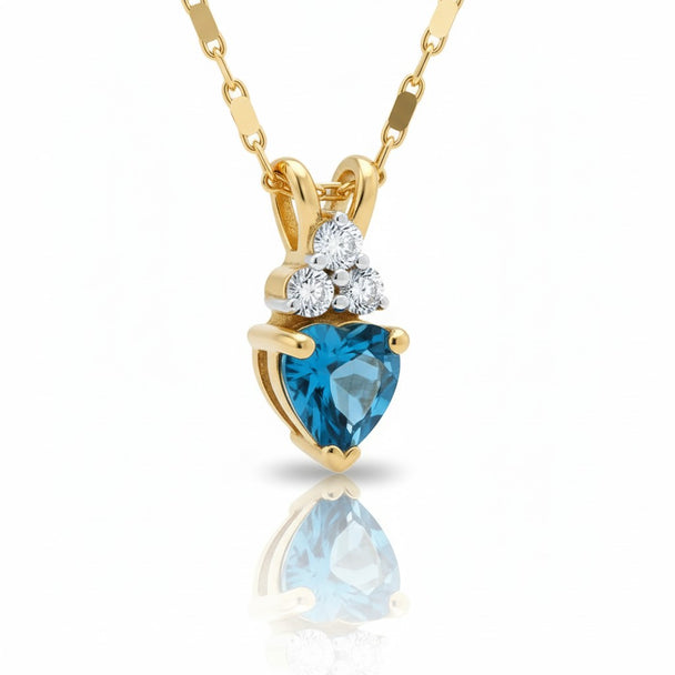Blue Topaz Heart Pendant