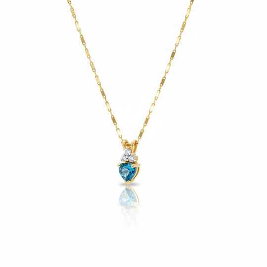 Blue Topaz Heart Pendant