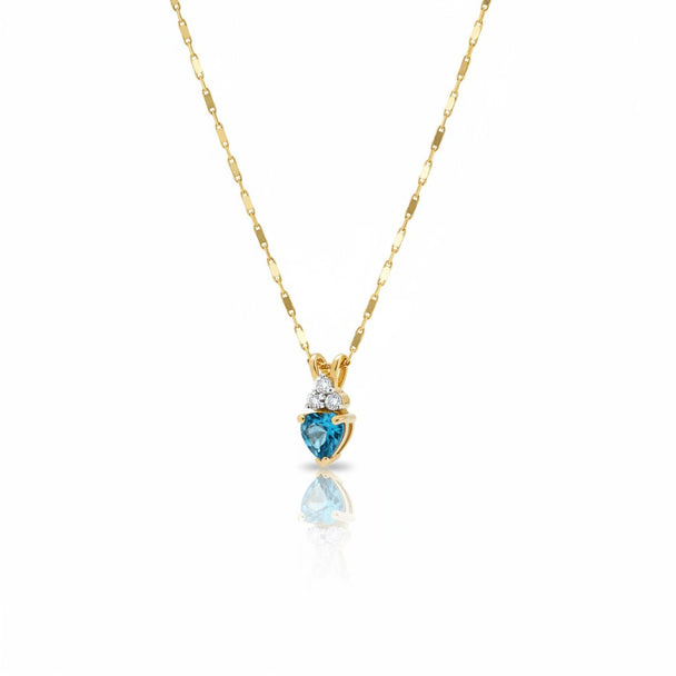 Blue Topaz Heart Pendant
