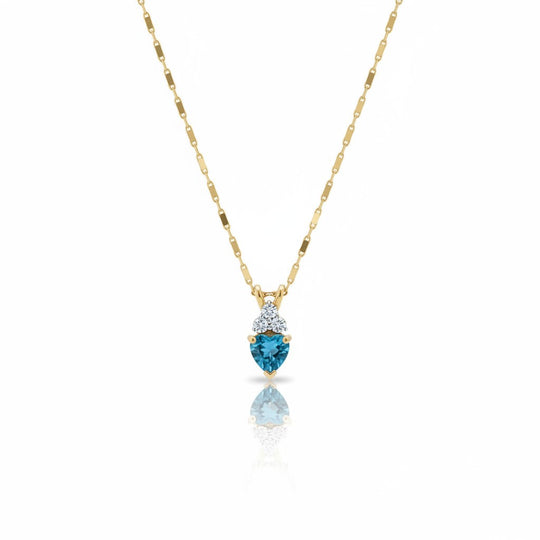 Blue Topaz Heart Pendant