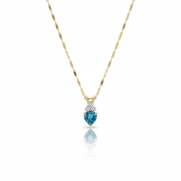 Blue Topaz Heart Pendant