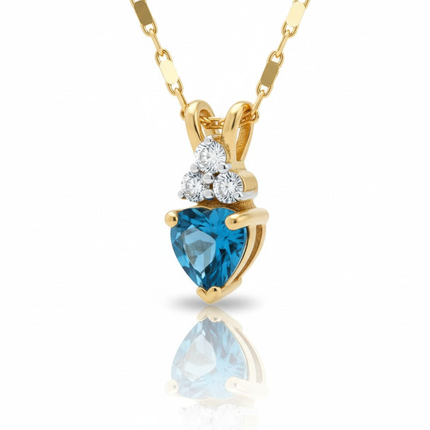 Blue Topaz Heart Pendant