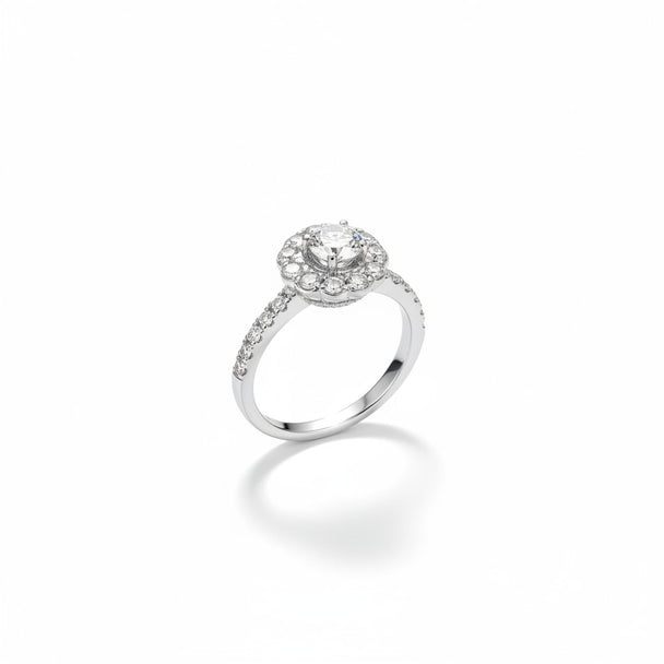 The "Empress Deco" Diamond Halo Ring