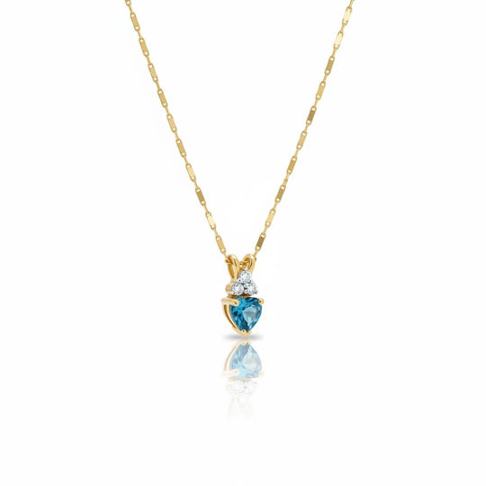 Blue Topaz Heart Pendant