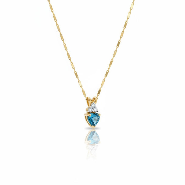 Blue Topaz Heart Pendant