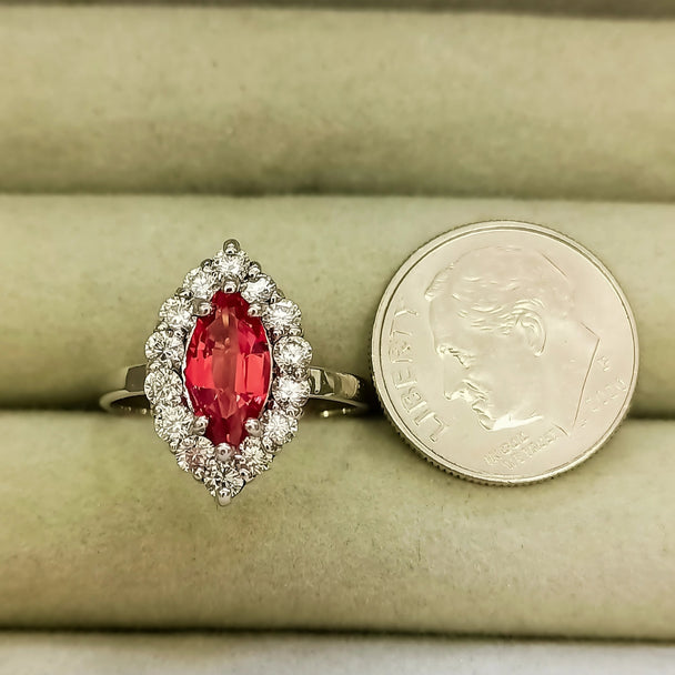 Ethereal Elegance | Rose Spinel & Diamond Halo Ring