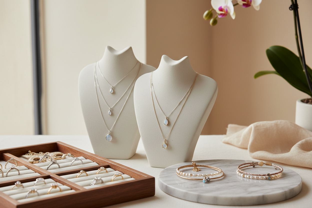 Elegant handcrafted jewelry display