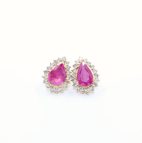 Pink Ruby earrings by JewelCreationsNY featuring sparkling pink rubies set in elegant earring designs