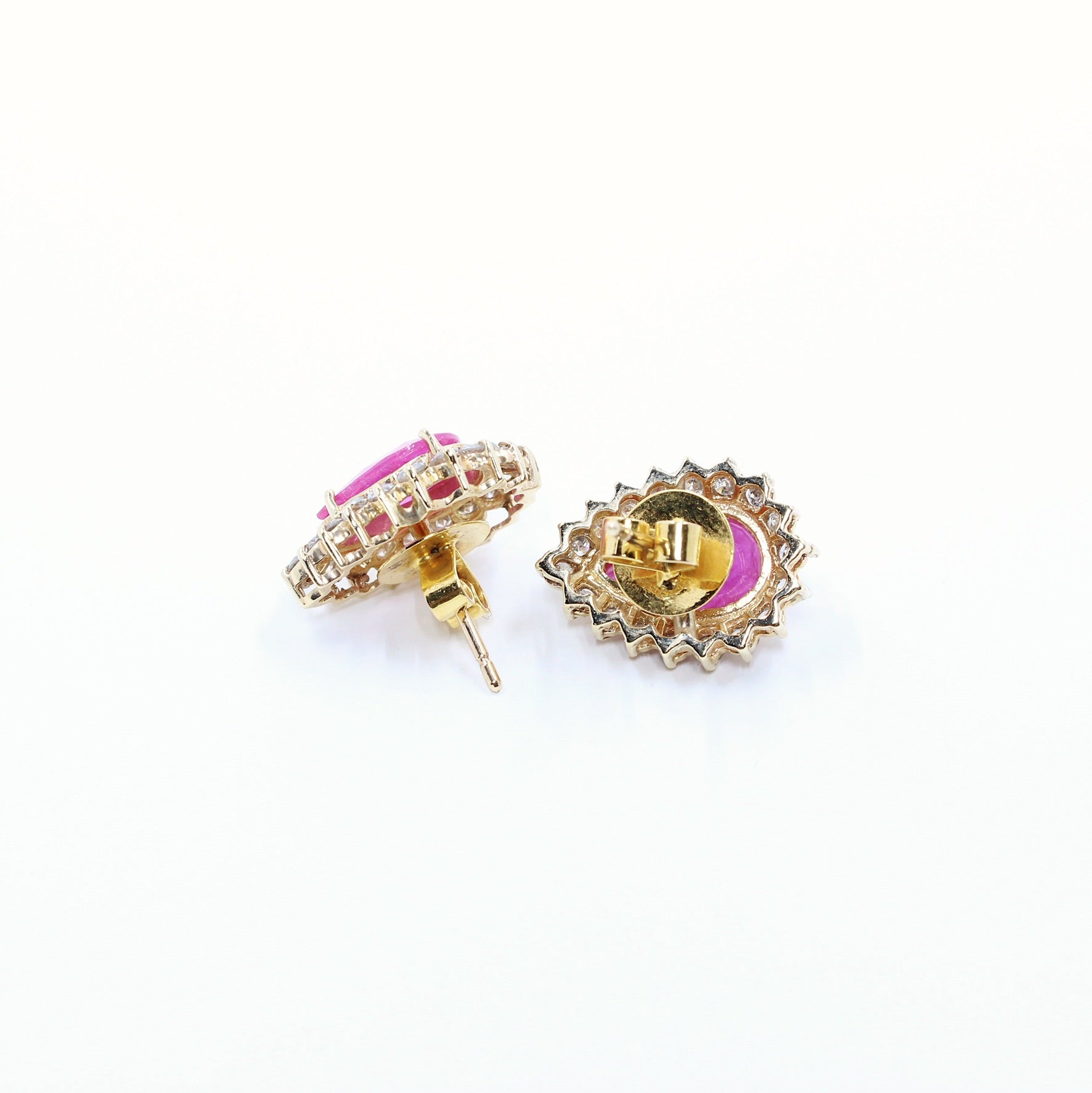 Pink Ruby Earrings by JewelCreationsNY featuring sparkling pink rubies set in elegant earrings design