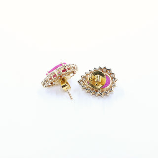 Pink Ruby Earrings by JewelCreationsNY featuring sparkling pink rubies set in elegant earrings design